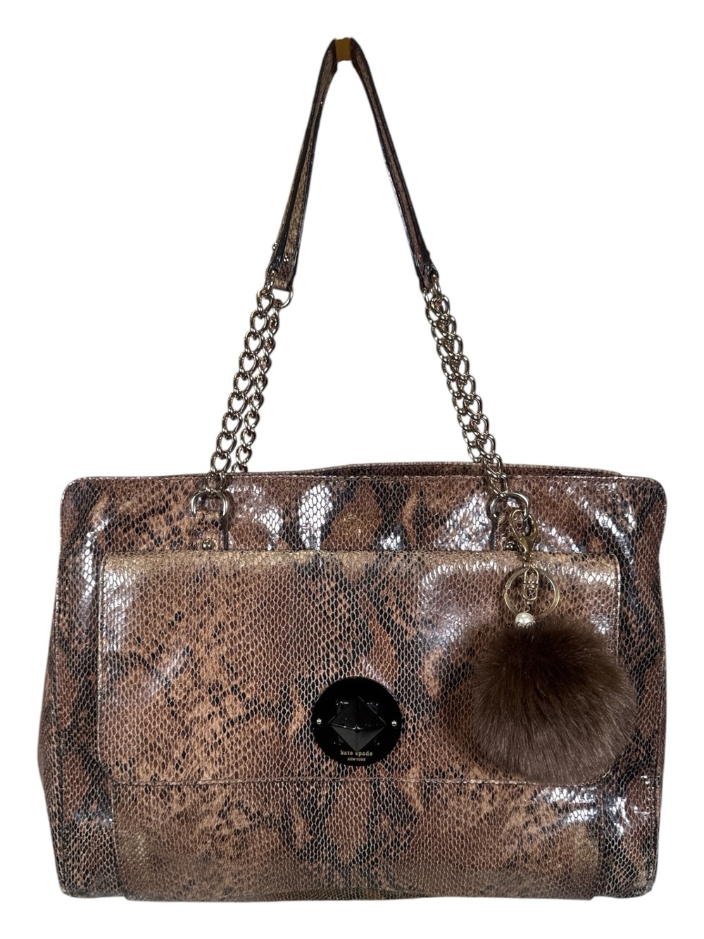 Kate Spade NY South Kensington Snake Embossed Leather Tote EUC
